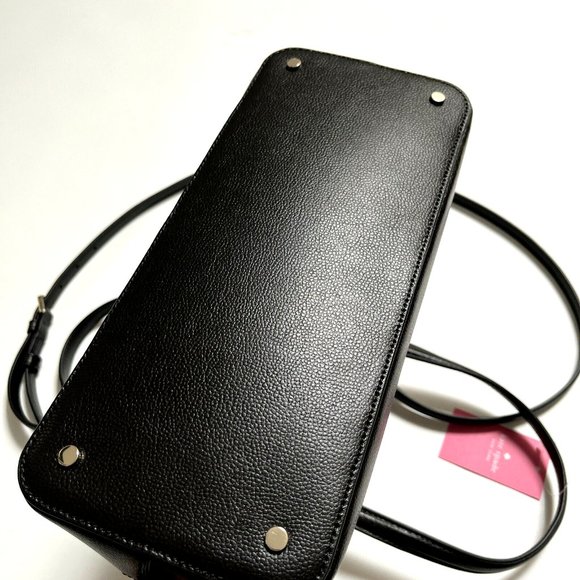 NWT $360 Kate Spade Patterson Drive Medium Dome Satchel Bag Black Leather Gold - Picture 6 of 13